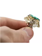 Изумруд 14-кв Желтое золото Кольцо Винтаж украшения vrc017y